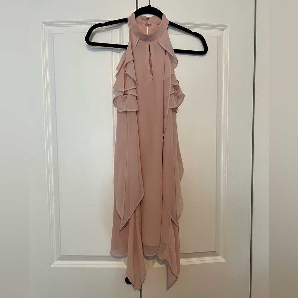 BCBG Flowy Chiffon Dress. Size XS. Light Pink.